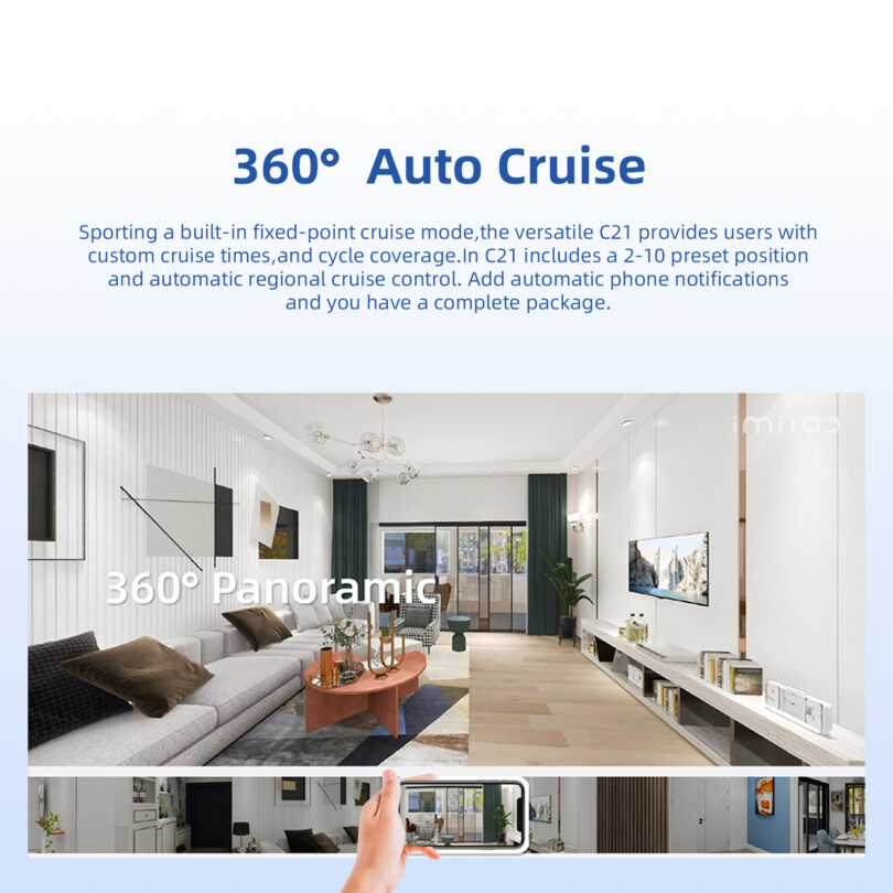 IMILAB C21 2.5K Surveillance Camera Vedio Wifi IP Smart Indoor Home Security Baby Monitor 360view Starlight Night Vision Cam - Image 10