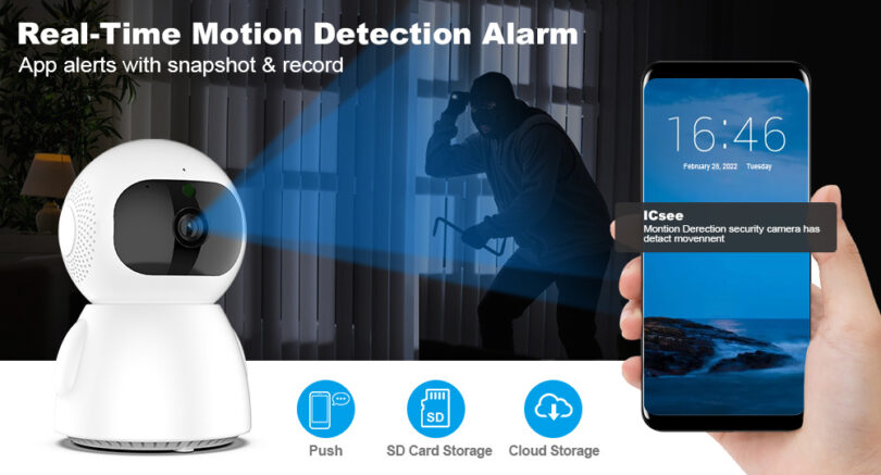 HD WIFI Wireless PTZ Camera Home Security Baby Monitor ICSee - Image 3